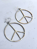 Peace Sign Hoop Earrings