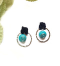 Black and Turquoise Post Earrings