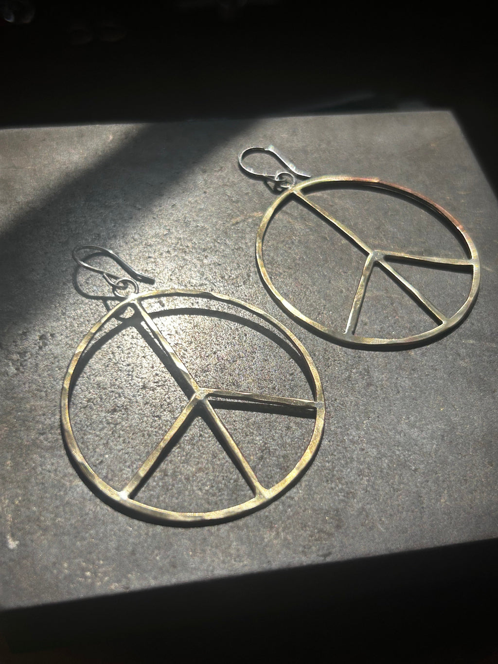 Peace Sign Hoop Earrings