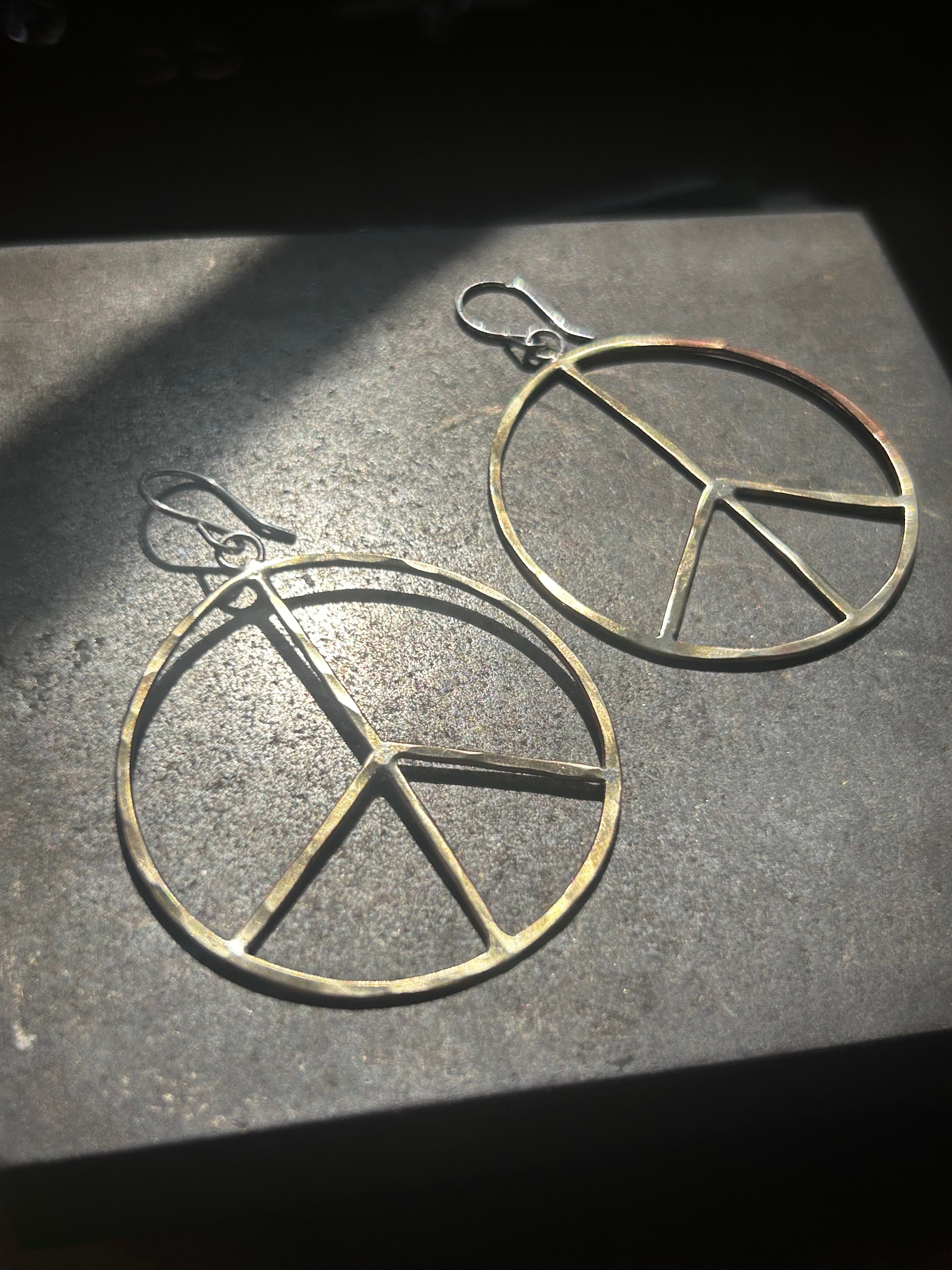 Peace Sign Hoop Earrings