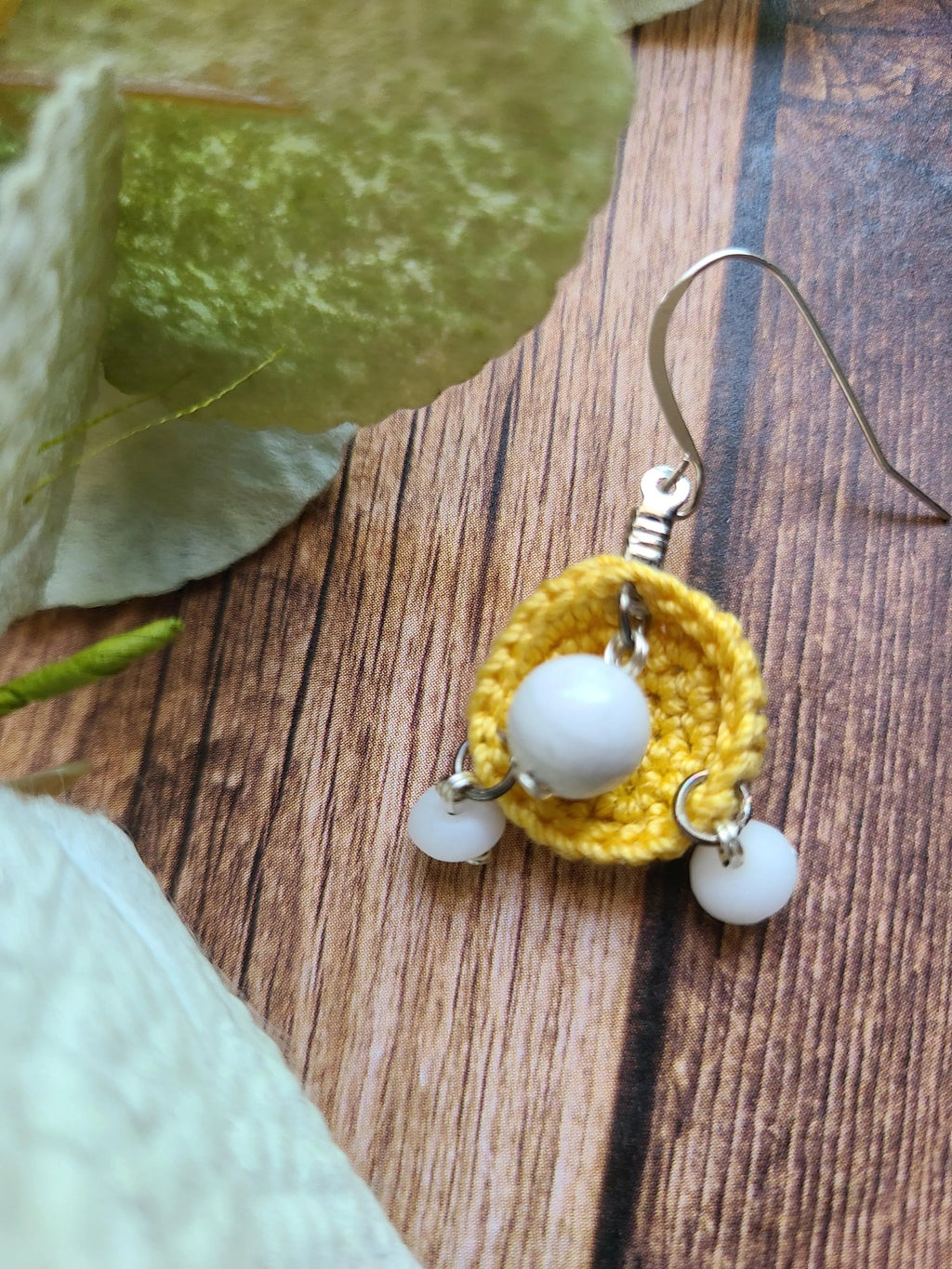 White Stone Earrings