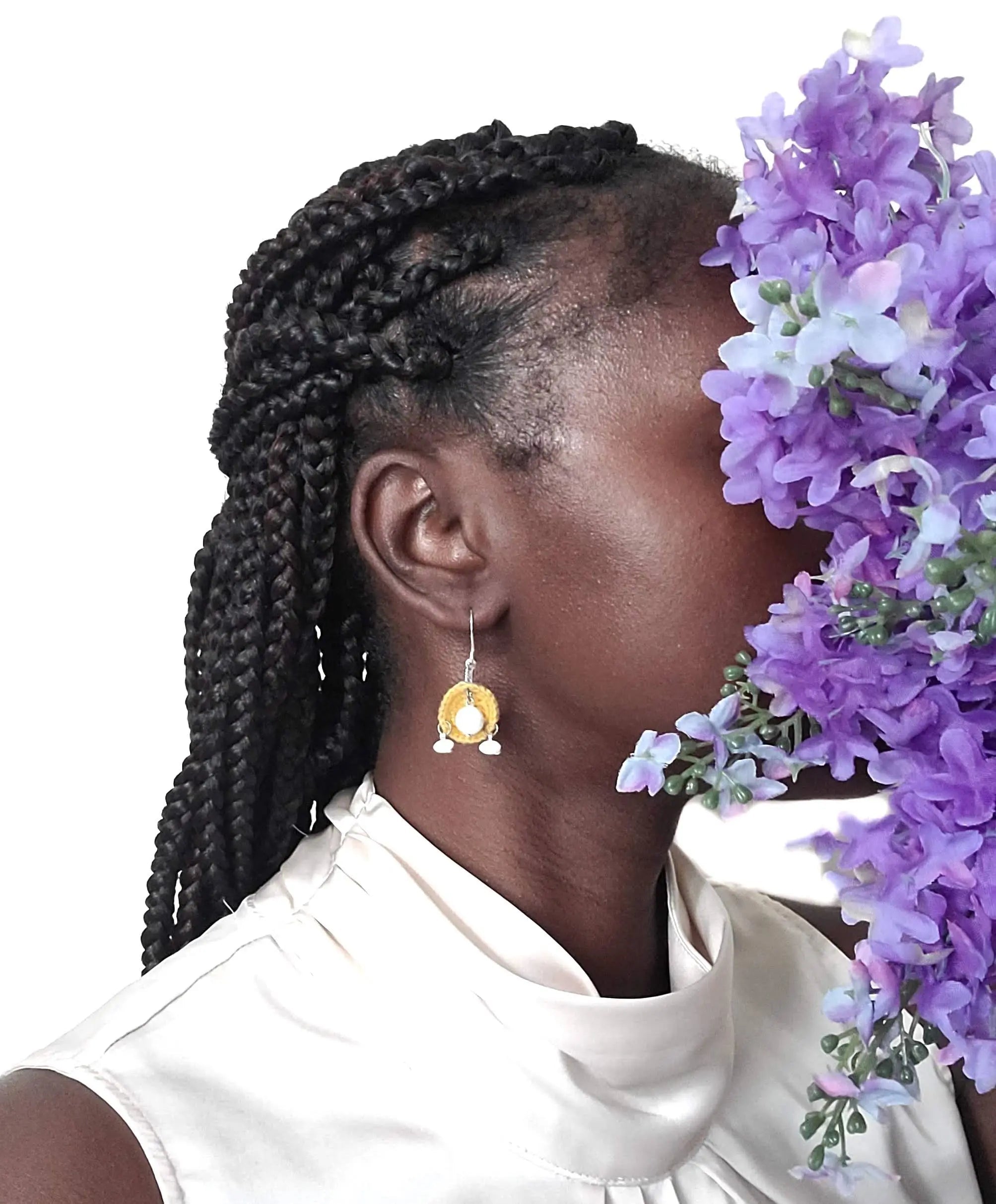 White Stone Earrings